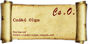 Csákó Olga névjegykártya